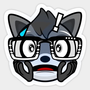 Shocked Raccoon Rocky Sticker